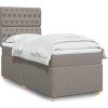 Box spring postel s matrací 100 x 200 cm textil [3291198] (Barva Světle šedá)