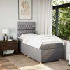 Box spring postel s matrací 100 x 200 cm textil [3291198] (Barva Světle šedá)