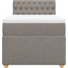 Box spring postel s matrací 100 x 200 cm textil [3288901] (Barva Tmavě hnědá)