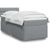 Box spring postel s matrací 100 x 200 cm textil [3288901] (Barva Tmavě hnědá)