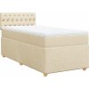 Box spring postel s matrací 100 x 200 cm textil [3288901] (Barva Tmavě hnědá)