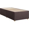 Box spring postel s matrací 100 x 200 cm textil [3288901] (Barva Tmavě hnědá)