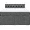 Box spring postel s matrací 140x200 cm textil [3289399] (Barva Tmavě šedá)