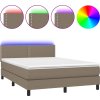 Box spring postel s matrací a LED 140x200 cm textil [3133077] (Barva Světle šedá)