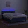 Box spring postel s matrací a LED 140x200 cm textil [3133077] (Barva Světle šedá)