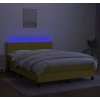 Box spring postel s matrací a LED 140x200 cm textil [3133077] (Barva Světle šedá)