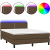 Box spring postel s matrací a LED 140x200 cm textil [3133077] (Barva Světle šedá)