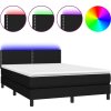 Box spring postel s matrací a LED 140x200 cm textil [3133077] (Barva Světle šedá)