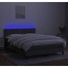 Box spring postel s matrací a LED 140x200 cm textil [3133077] (Barva Světle šedá)