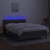 Box spring postel s matrací a LED 140x200 cm textil [3133400] (Barva Tmavě hnědá)