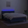 Box spring postel s matrací a LED 140x200 cm textil [3133400] (Barva Tmavě hnědá)