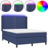 Box spring postel s matrací a LED 140x200 cm textil [3138239] (Barva Černá)