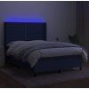 Box spring postel s matrací a LED 140x200 cm textil [3138239] (Barva Černá)