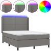 Box spring postel s matrací a LED 140x200 cm textil [3138239] (Barva Černá)