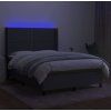 Box spring postel s matrací a LED 140x200 cm textil [3138239] (Barva Černá)