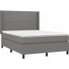 Box spring postel s matrací a LED 140x200 cm textil [3138239] (Barva Černá)