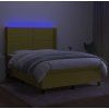 Box spring postel s matrací a LED 140x200 cm textil [3138239] (Barva Černá)