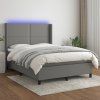 Box spring postel s matrací a LED 140x200 cm textil [3138239] (Barva Černá)