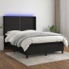 Box spring postel s matrací a LED 140x200 cm textil [3138239] (Barva Černá)