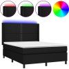 Box spring postel s matrací a LED 140x200 cm textil [3138239] (Barva Černá)