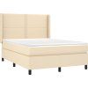 Box spring postel s matrací a LED 140x200 cm textil [3138239] (Barva Černá)