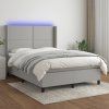 Box spring postel s matrací a LED 140x200 cm textil [3138239] (Barva Černá)