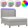 Box spring postel s matrací a LED 140x200 cm textil [3138239] (Barva Černá)