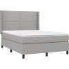 Box spring postel s matrací a LED 140x200 cm textil [3138239] (Barva Černá)
