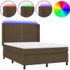 Box spring postel s matrací a LED 140x200 cm textil [3138239] (Barva Černá)