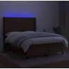 Box spring postel s matrací a LED 140x200 cm textil [3138239] (Barva Černá)