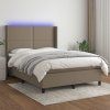 Box spring postel s matrací a LED 140x200 cm textil [3138239] (Barva Černá)