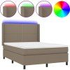 Box spring postel s matrací a LED 140x200 cm textil [3138239] (Barva Černá)