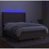 Box spring postel s matrací a LED 140x200 cm textil [3138239] (Barva Černá)