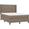 Box spring postel s matrací a LED 140x200 cm textil [3138239] (Barva Černá)