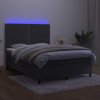 Box spring postel s matrací a LED 140x200 cm samet [3136065] (Barva Světle šedá)