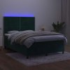 Box spring postel s matrací a LED 140x200 cm samet [3136065] (Barva Světle šedá)