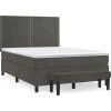 Box spring postel s matrací 140x200 cm samet [3137786] (Barva Tmavě šedá)