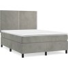 Box spring postel s matrací 140x200 cm samet [3142965] (Barva Světle šedá)