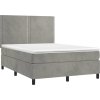 Box spring postel s matrací 140x200 cm samet [3142965] (Barva Světle šedá)