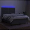 Box spring postel s matrací a LED 140x200 cm textil [3134803] (Barva Modrá)