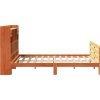 Postel s knihovnou bez matrace 140x200 cm masivní borovice [3309964] (Barva Voskově hnědá)