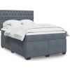 Box spring postel s matrací 140x200 cm samet [3293236] (Barva Světle šedá)
