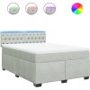 Box spring postel s matrací 140x200 cm samet [3288636] (Barva Světle šedá)