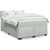 Box spring postel s matrací 140x200 cm samet [3288636] (Barva Světle šedá)