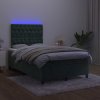 Box spring postel s matrací a LED 120x200 cm samet [3136294] (Barva Tmavě šedá)