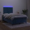 Box spring postel s matrací a LED 120x200 cm samet [3136055] (Barva Černá)
