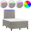 Box spring postel s matrací a LED 120x200 cm samet [3136055] (Barva Černá)