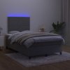 Box spring postel s matrací a LED 120x200 cm samet [3136055] (Barva Černá)