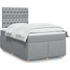 Box spring postel s matrací 120x200 cm textil [3291254] (Barva Světle šedá)