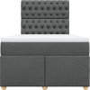 Box spring postel s matrací 120x200 cm textil [3291254] (Barva Světle šedá)